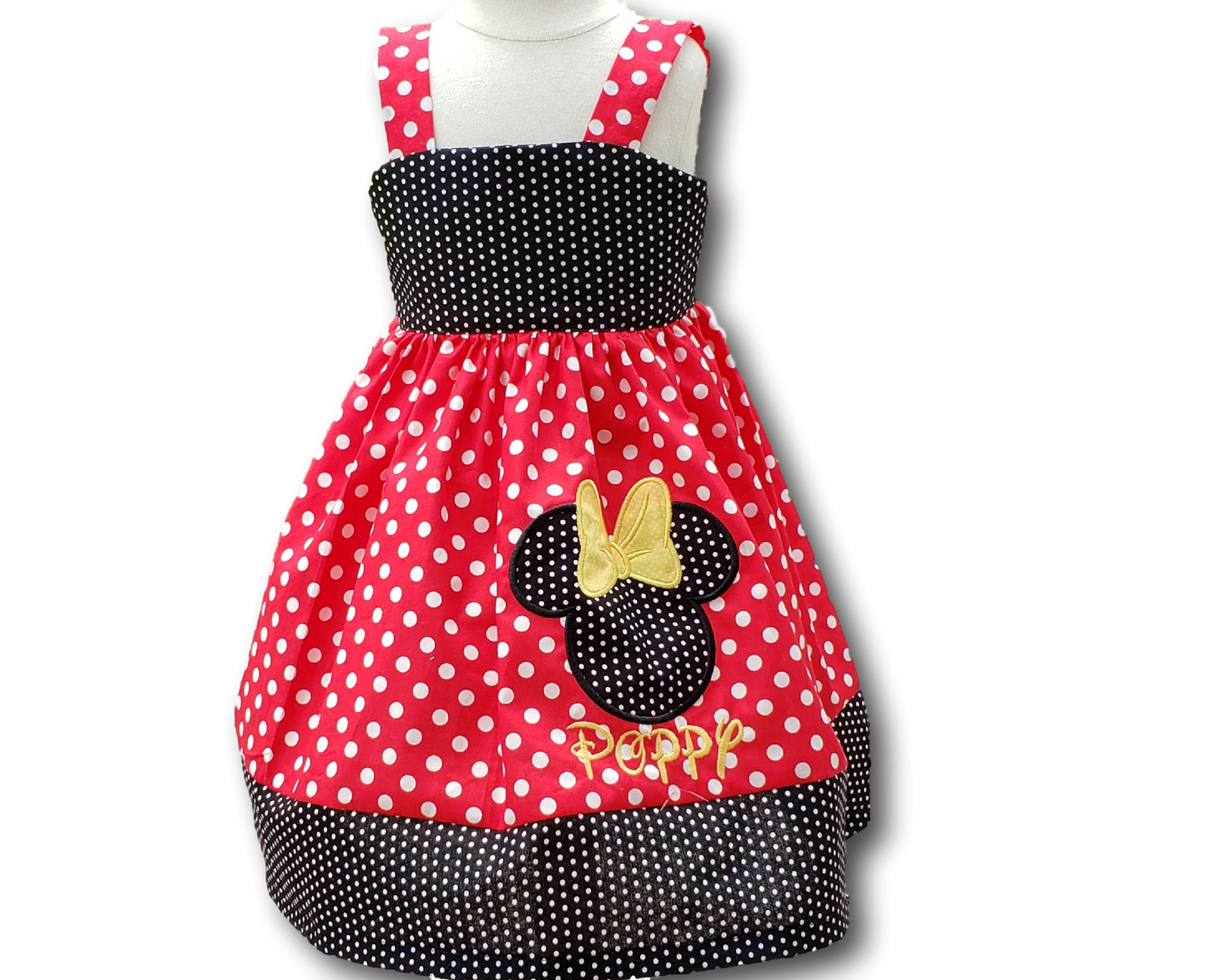 Minnie Mouse Dress,  Polka Minnie Dot Dress,  Minnie Girls Birthday Dress,   Trip Minnie Dress, Personalized Minnie Dress