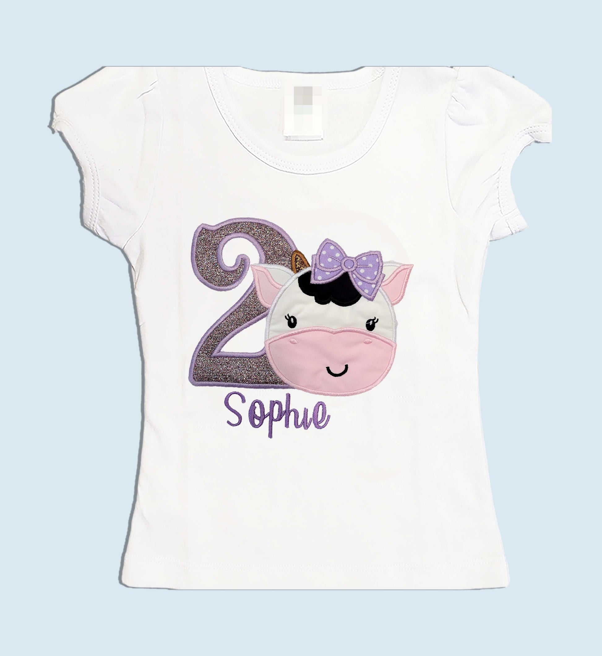 Personalized Birthday Shirt embroidered cow 