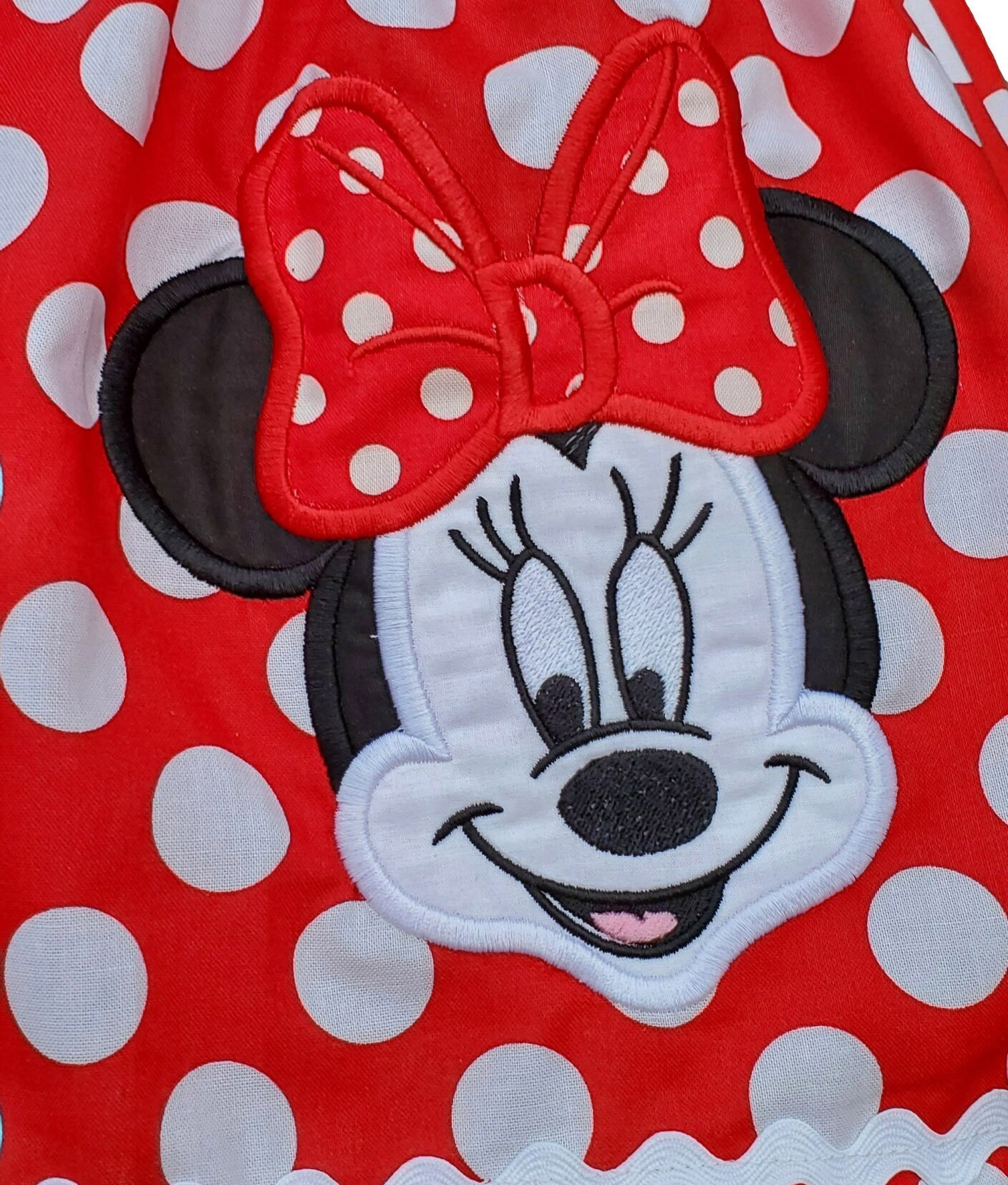 Minnie Mouse Dress applique close up