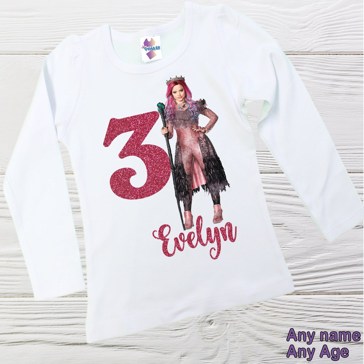 Audrey Descendants Inspired birthday shirt, Personalized shirts,  Villain T-shirt, Girls shirt