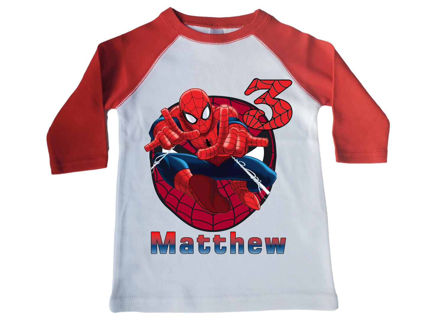 Spiderman birthday Shirt red raglan