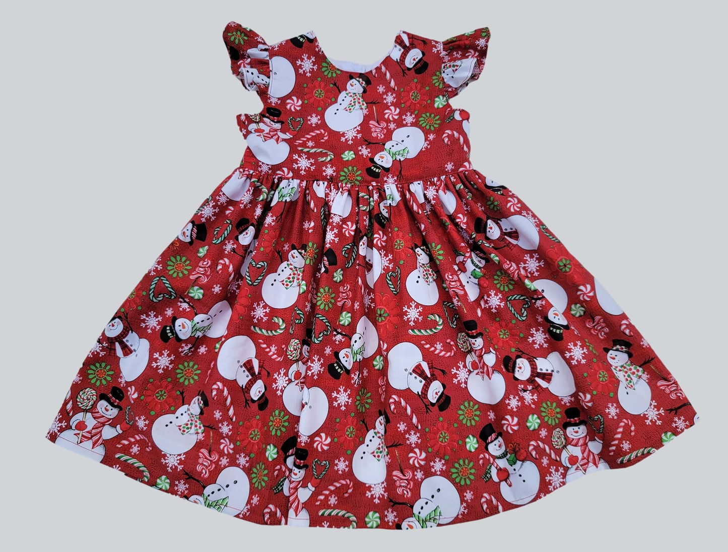 Christmas Dress | Baby Girl 1st Christmas  dress  | Holiday outfit  | Snowman print fabric