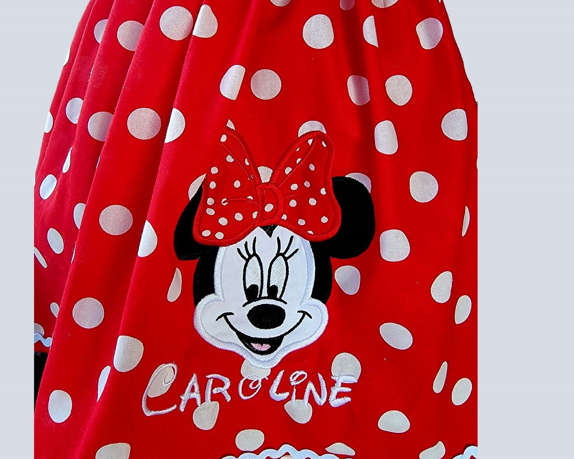 Minnie Mouse Dress close up applique
