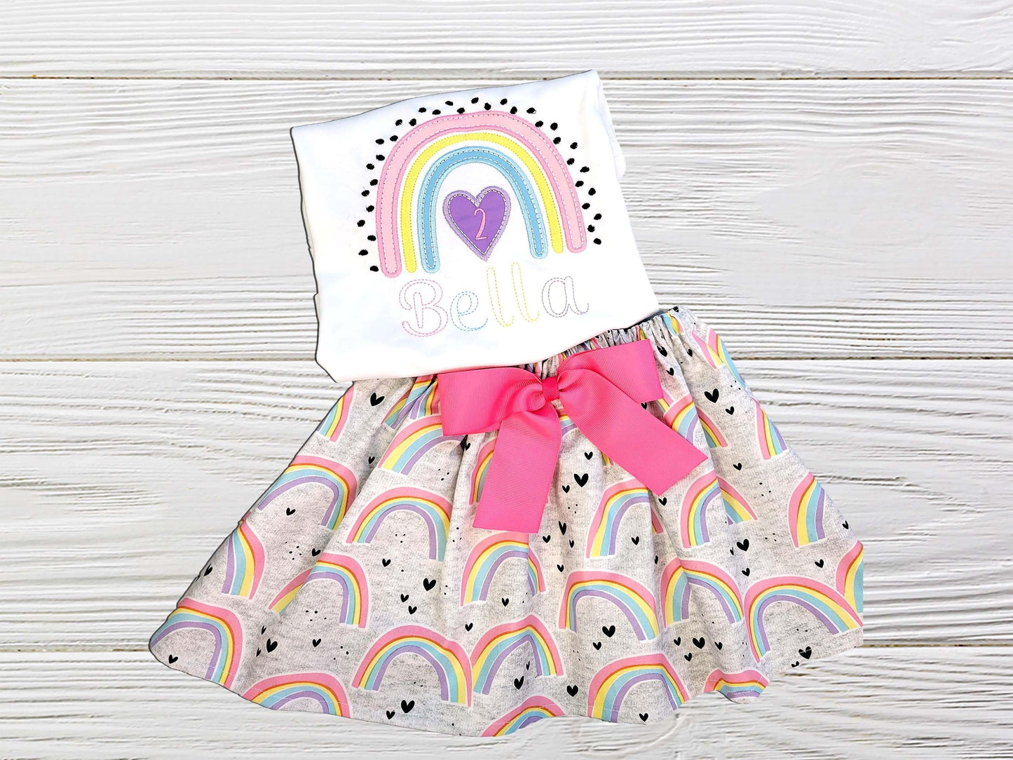 Rainbow Birthday Outfit, Girls Birthday Set, Toddler First Birthday, R