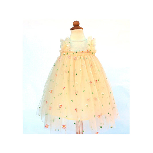 Baby Tulle Dress  | Light Yellow Tulle Dress | Daisies Tutu | Princess