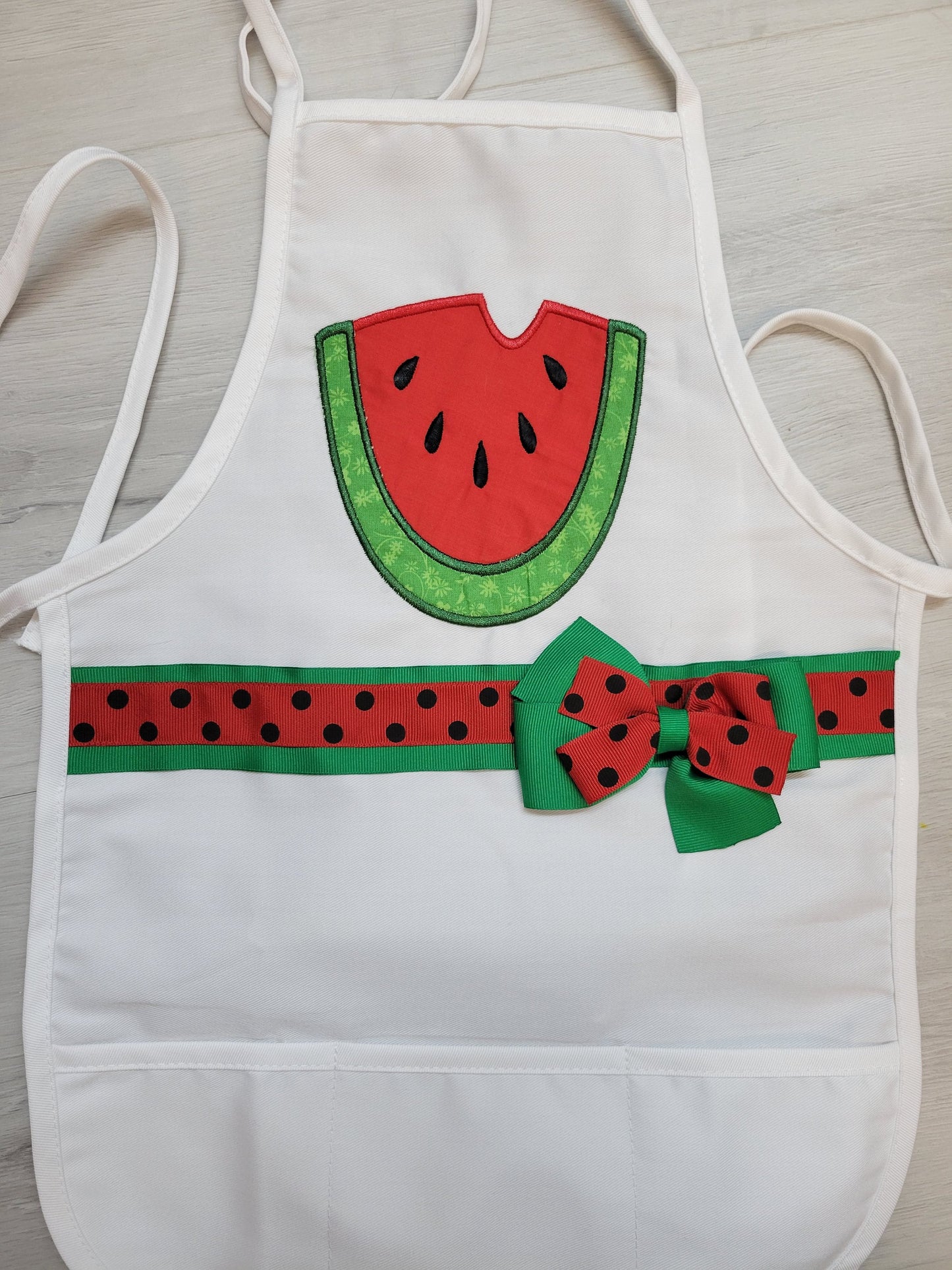 Kids Personalized Apron | Gifts For Kids | Child Chef Apron | Girls Watermelon Embroidered applique