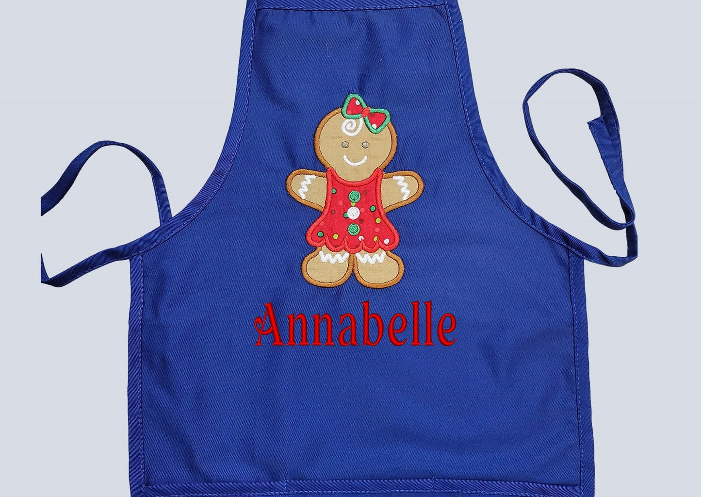Kids Personalized Apron | Christmas Gift For Kids  | Child Gingerbread Embroidery Xmas Aprons