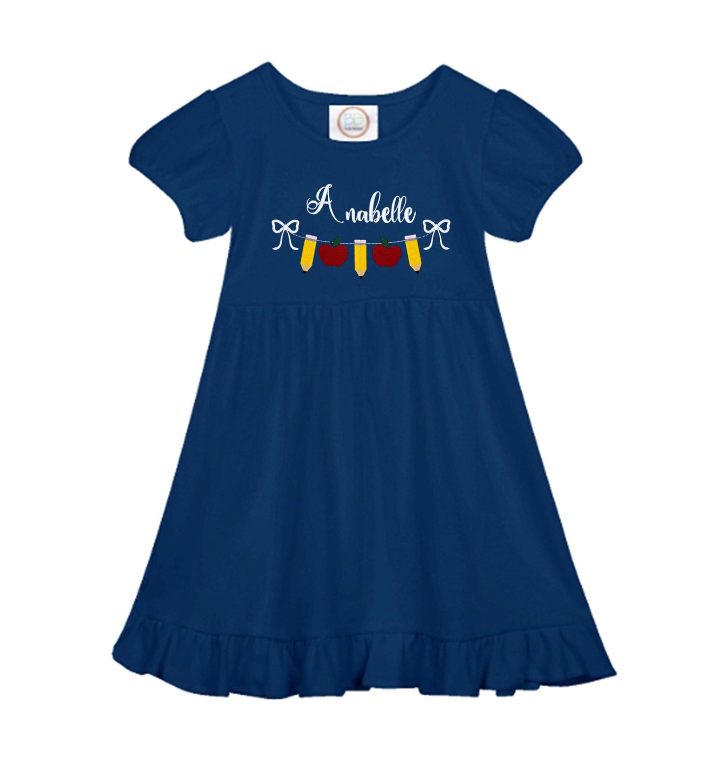 Back to School Personalized Dress blue